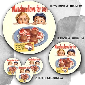 Munchmallows for Tea Design Reproduction Aluminum Circle Sign - Bild 1 von 4