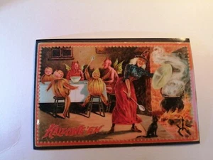 Vintage Witch Sideshow Cauldron 🎃Halloween Print Collectable Art Photo 🌌 - Picture 1 of 8