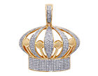 Royal Crown 0.9CT Real Diamond Pendant 10K Yellow Gold