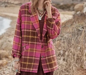 NWT, Sundance Catalog, “Ansley Plaid Coat” Size PL, $198 - Picture 1 of 6