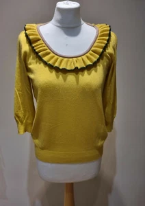 KAOS Made in Italy Women's Light Knit Yellow jumper size L - Picture 1 of 8