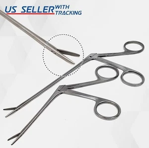 2 Pc Hartman Alligator Ear Forceps Serrated 3.5'' 5.5'' ENT Surgical German Grad - Picture 1 of 10