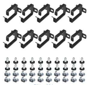 SERVER RACK CABLE MANAGEMENT SET D-Ring Hooks (10 Pieces) SCREWS & NUTS NEW - Photo 1/3
