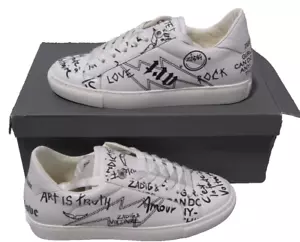 Zadig & Voltaire Women's 40 US Size 10 La Flash Low Top Sneakers White ZV1747 - Picture 1 of 6