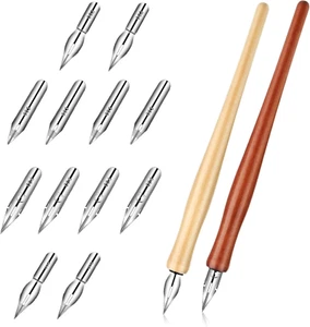 14 Teiliges Federhalter Und Halter Set, Schräges Kalligraphie Federset, Comic-Fe - Bild 1 von 7