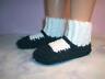 Black Hand Crochet Slipper Socks Shoes For The My Size Barbie Doll