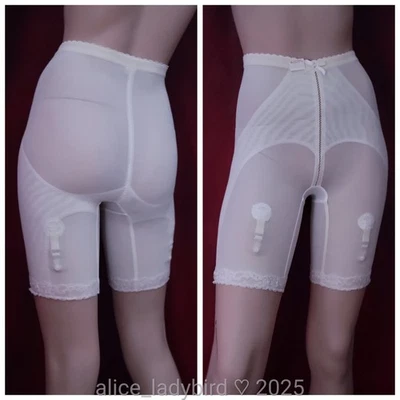 NUEVO CON ETIQUETAS De colección FIRMES BRAGAS Pierna Larga Liguero Faja Cinturón LLPG Nylon Elastizado Pantalones Cortos ~S Foto 1 de 4