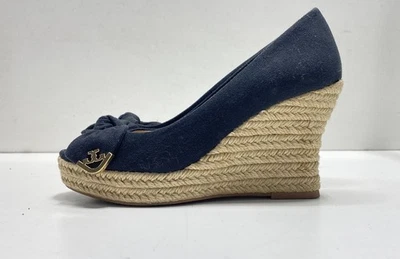 Alpargata para mujer Tory Burch Ines azul marino de lona sin cordones talla 6 Foto 1 de 4