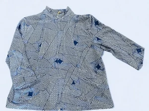 NEU NEU MIT ETIKETT Toni Morgan Jacke Shirtjacke geografischer Druck Frontreißverschluss 3/4 XLarge - Bild 1 von 6