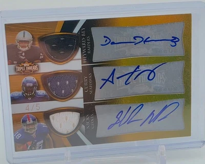 2009 Topps Triple Threads Auto Relic Gold Combo #12  Heyward-Bey/Curry/Nicks - Image 1 of 2