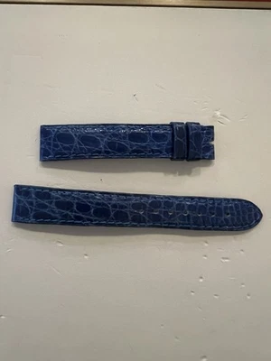 Authentic Cartier 15mm x 14mm Blue Leather Watch Strap - Image 1 of 4