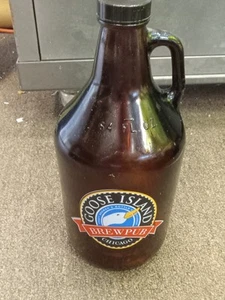 HTF Goose Island "Brewpubs" 64 oz. Growler/Jug Beer Amber Color Empty! chicago - Picture 1 of 4