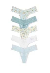 VICTORIA'S SECRET 5-Pack Bridal Lace Thong Panties Size XL, L, M, S New #B1-6 - Picture 1 of 6
