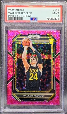 Walker Kessler RC 2022 Panini Prizm No. 234 Pink Fast Break SP /50 PSA 9 Mint  - Image 1 of 2