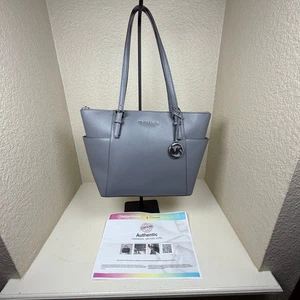Michael Kors Jet Set Large Saffiano Leather Top-Zip Tote Bag - Gray W/COA - Bild 1 von 15