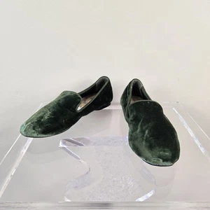 Birdies Womens Shoes 5 Green Velvet Slip On Comfort Loafers Flats - Picture 1 of 17