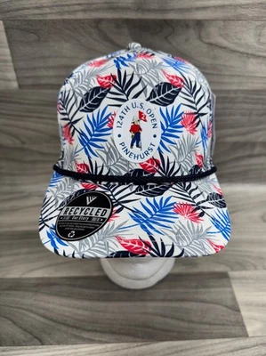 124th US OPEN PINEHURST LEVELWEAR SOMBRERO BLANCO FLORAL SNAPBACK GORRA AJUSTABLE GOLF Foto 1 de 4