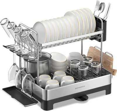 Dish Drying Rack - 2 Tier Dish Rack for Kitchen Counter with Rotatable and Exte - image 1 of 4