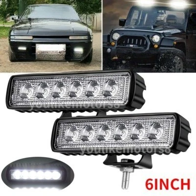Barra de luces LED de trabajo 2X 6 pulgadas Spot Pods lámpara antiniebla todoterreno conducción camión 4x4 SUV ATV Foto 1 de 4
