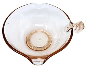 U. S. Glass Co. Pink Slick Knob Handle Two-Spout Mixing Batter Bowl Depression - Picture 1 of 15