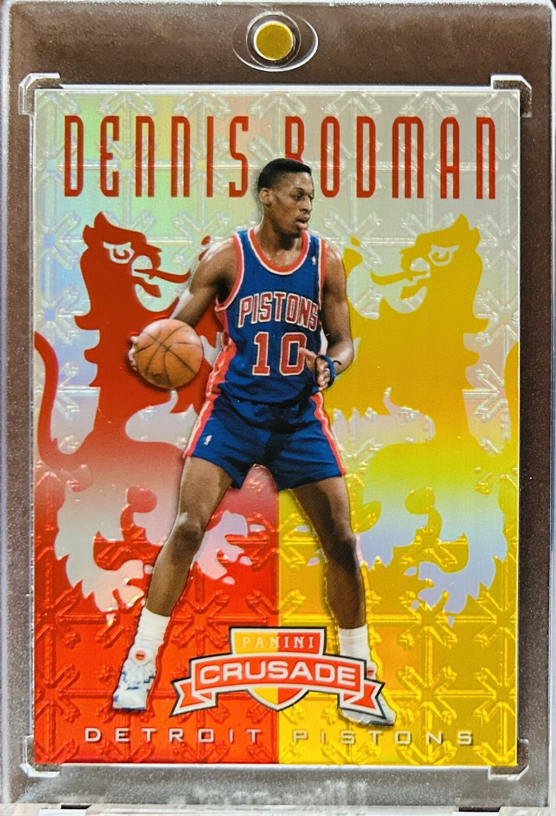 Dennis Rodman 2012-13 Panini Crusade #107 Red & Gold Prizm Refractor #'d /99