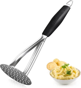 Joyoldelf Heavy Duty Stainless Steel Potato Masher, Professional Integrated Mash - Picture 1 of 12