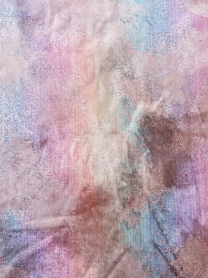 Tela de tapicería años 90 tipo terciopelo azul rosa marrón aguamarina 4 yardas 56" de ancho Foto 1 de 3