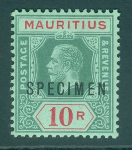 SG 195 Mauritius 1910. 10r green & red/yellow. Fine unmounted mint - Picture 1 of 1