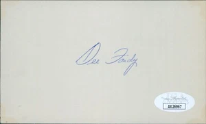 Dee Fondy Chicago Cubs Signed 3x5 Index Card JSA Authenticated - Picture 1 of 2
