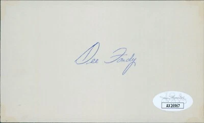 Dee Fondy Chicago Cubs Signed 3x5 Index Card JSA Authenticated - Image 1 of 2