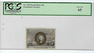 Fr. 1318 Second Issue 50c Fractional Currency PCGS 65 OLD HOLDER - Picture 1 of 2
