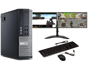 FCS ULTRA FAST Gaming PC Bundle Intel Core i7 16GB 1TB Win10 GT710 DUAL SCREEN - Picture 1 of 6