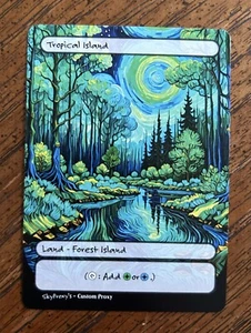 MTG - Tropical Island - Van Gogh Style - Card For EDH and Playtest - Picture 1 of 1