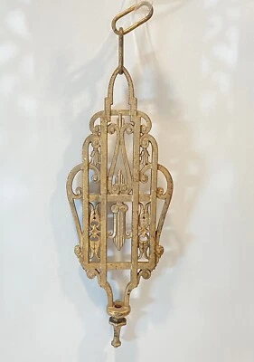 Art Deco Hanging Chandelier Pendant Ceiling Part Gilt Gold - Image 1 of 3