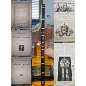 ESPOSIZIONE MONDIALE VATICANA 1888 Paramenti Suppellettili Arredi liturgici PAPA - Imagen 1 de 24