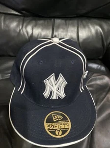 Vintage 90s New York Yankees New Era Wool 59Fifty Fitted Hat MLB Cap Men's 7 - Bild 1 von 12