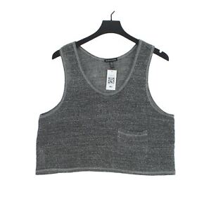 Eileen Fisher Women's Jumper XS Grey 100% Cotton V-Neck Vest