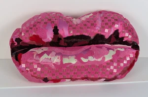 Mackenzie-Childs "PUCKER UP" Lips Pink Pillow - Picture 1 of 5