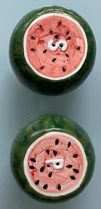 Vintage Ceramic Watermelon Salt and Pepper Shakers - Picture 1 of 3
