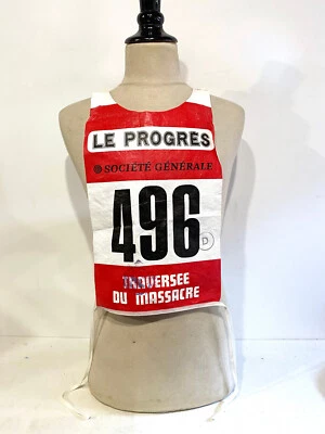 Ancien dossard Chasuble Ski du Marathon Traversée du Massacre Le Progrès SG - Photo 1/3
