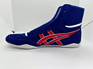 asics Boxing Wrestling Shoes Blue Red Line White 1083A001 EX-EO NEW TWR900 - Picture 1 of 17
