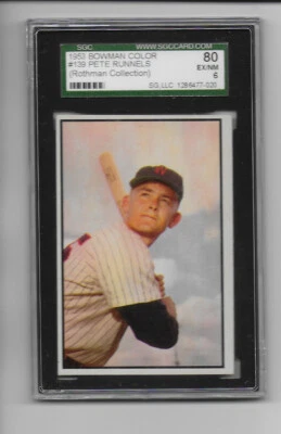 1953 Bowman Color High # 139 Pete Runnels SGC 80 or EX/NM  6 - Image 1 of 2