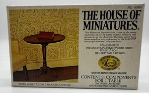 The House of Miniatures Queen Anne tilt Top Table Kit 40008 Dollhouse Furniture - Picture 1 of 5