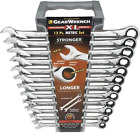 12 Pc. 12 Pt. XL Ratcheting Combination Wrench Set, Metric - 85098