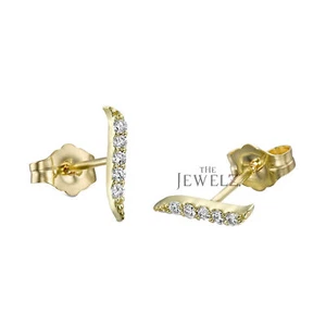 14K Gold 0.09 CT VS/F-G Diamond April Birthstone Studs Earrings - The Jewelz - Picture 1 of 3