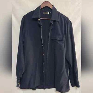 Vintage 70er Jahre Lanvin Herren Hemd schwarz Button Down Größe XL - Bild 1 von 3