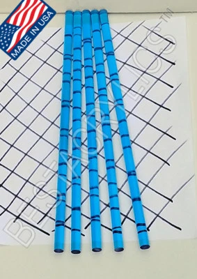 5 CLEAR BLUE 3/8” DIAMETER 18” INCH LONG ACRYLIC PLEXIGLASS LUCITE COLOR ROD - Image 1 of 3