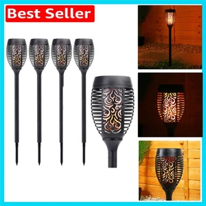 4-Pack 51 LED Solar Torch Lights – Dancing Flickering Flame Effect for Gardens - Picture 1 of 9