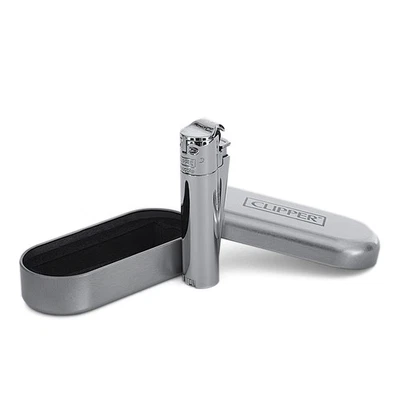 Clipper Metall Feuerzeug: Jet Flame Matt Silber/Silver - Bild 1 von 3
