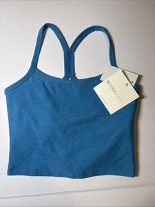 Beyond Yoga Cropped Tank Womens XS Blue Spacedye Slim Racerback USA Made NWT $68 - Picture 1 of 7